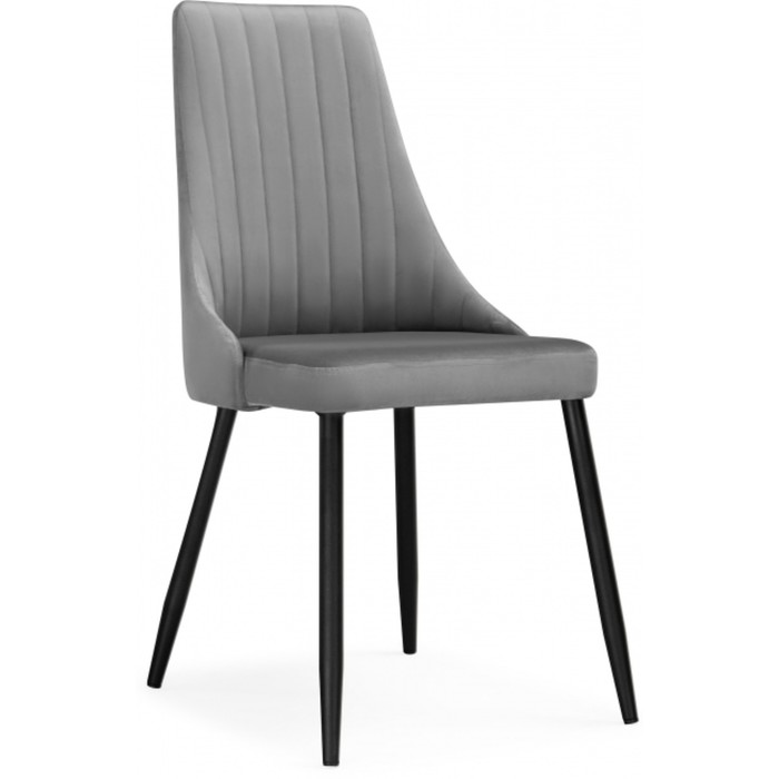 Стул на металлокаркасе Кора темно-серый, металл/велюр, черный/серый 49x60x95 см